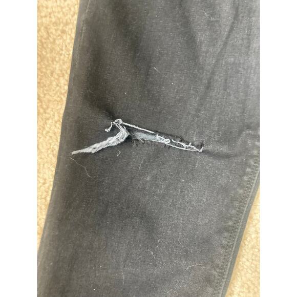 EUC Spanx Distressed Denim Skinny Pant Jeans Rip Black Medium - Picture 5 of 10